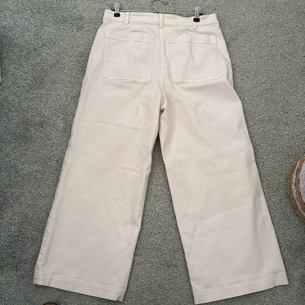 Everlane Wide Leg Crop Carpenter Jeans Pink 12